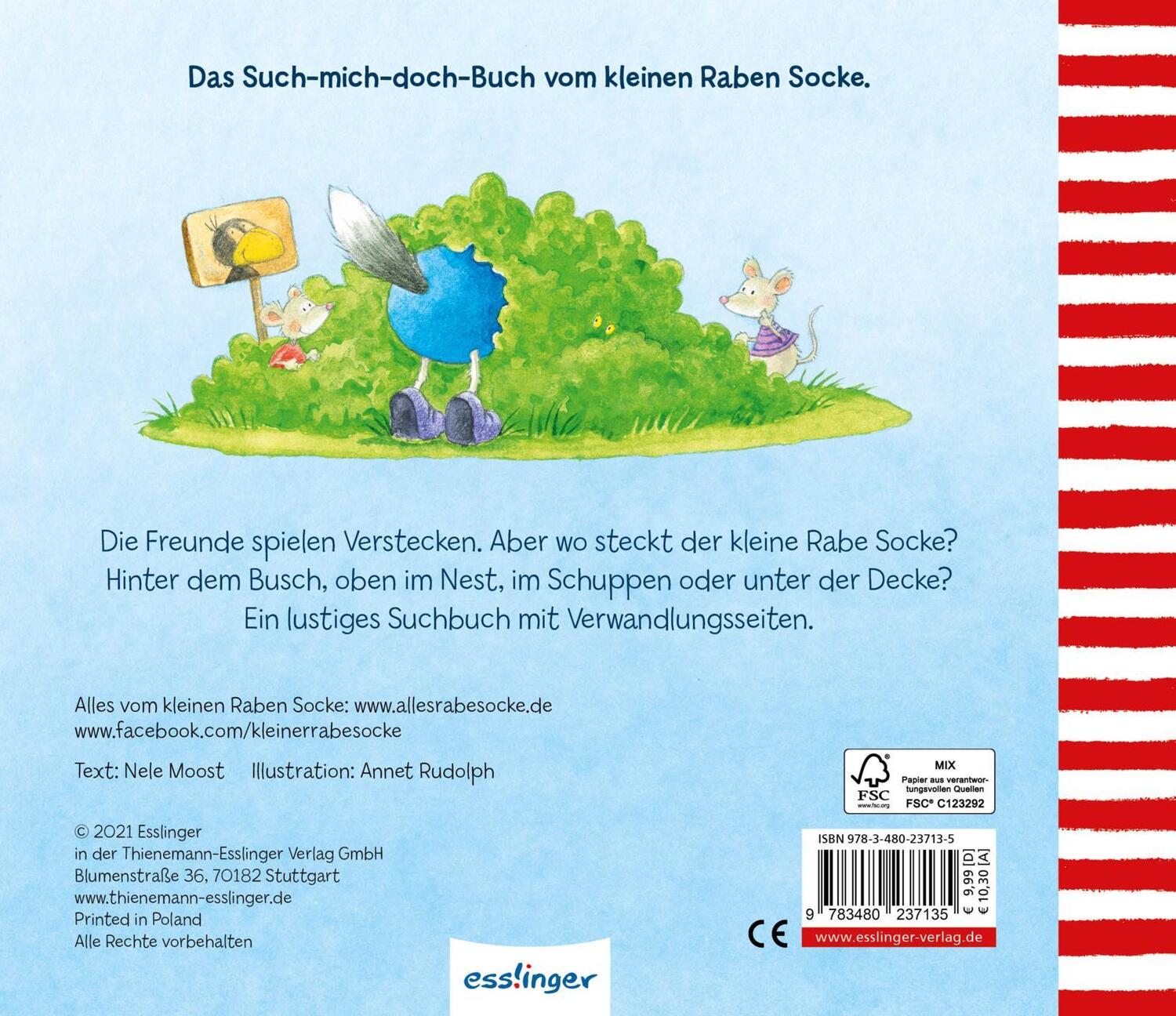 Rückseite: 9783480237135 | Der kleine Rabe Socke: Wo steckst du, kleiner Rabe Socke? | Nele Moost