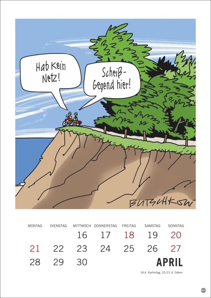 Bild: 9783756408665 | Peter Butschkow: Cartoon-Kracher Halbmonatskalender 2025 | Butschkow