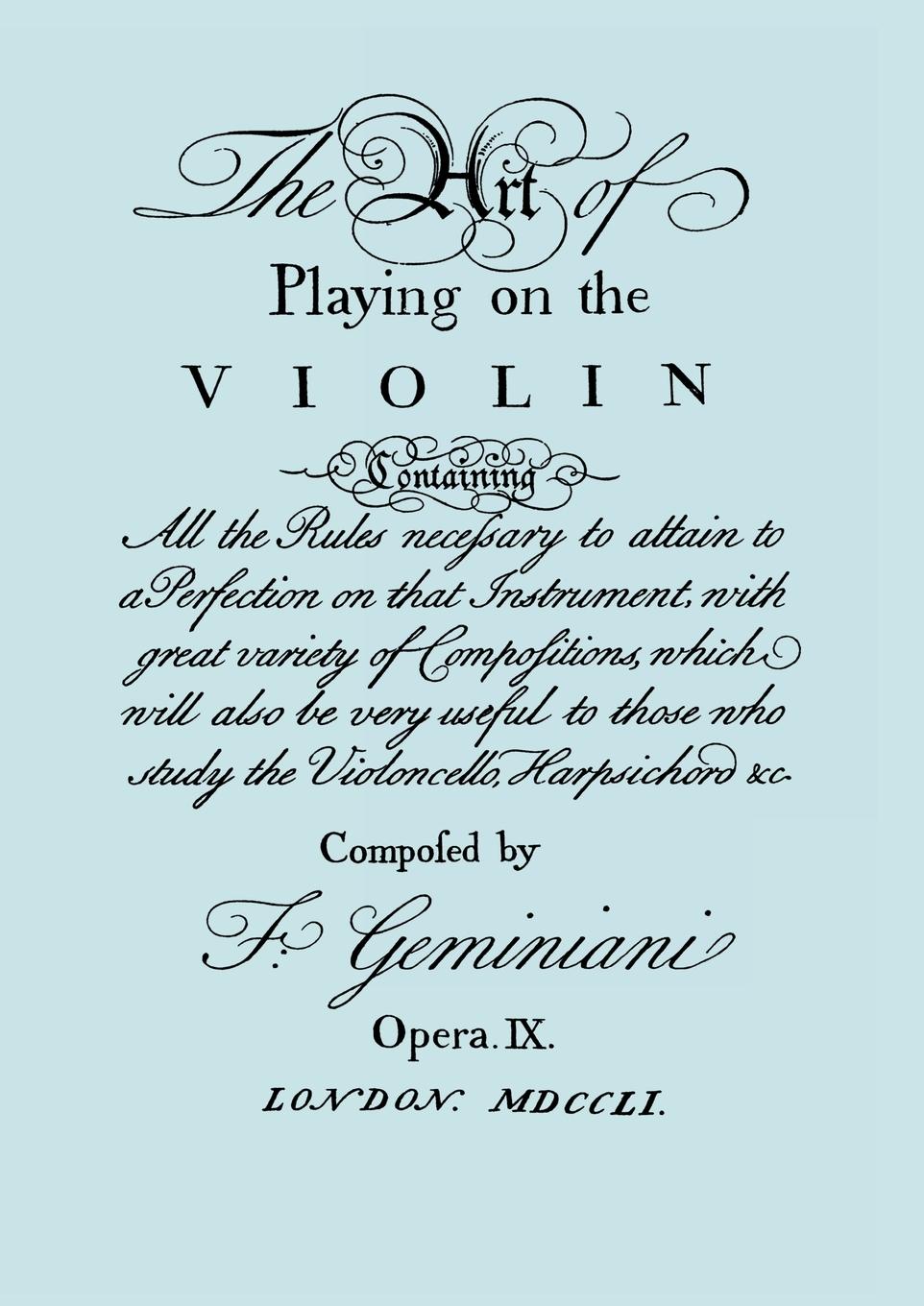 Cover: 9781904331988 | The Art of Playing on the Violin. [Facsimile of 1751 edition]. | Buch