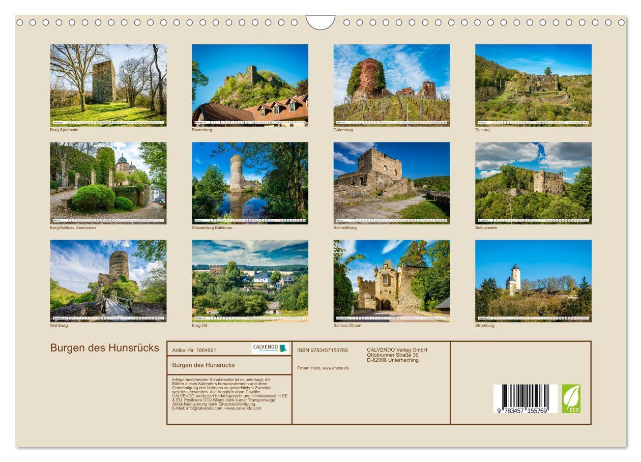 Bild: 9783457155769 | Burgen des Hunsrücks (Wandkalender 2025 DIN A3 quer), CALVENDO...