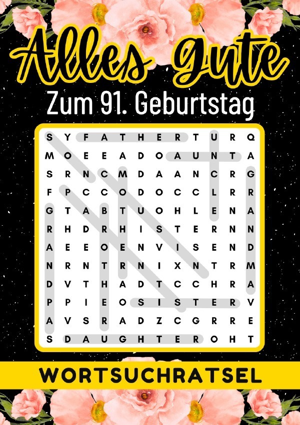 Cover: 9783759813879 | 91 Geburtstag Geschenk Alles Gute zum 91. Geburtstag - Wortsuchrätsel