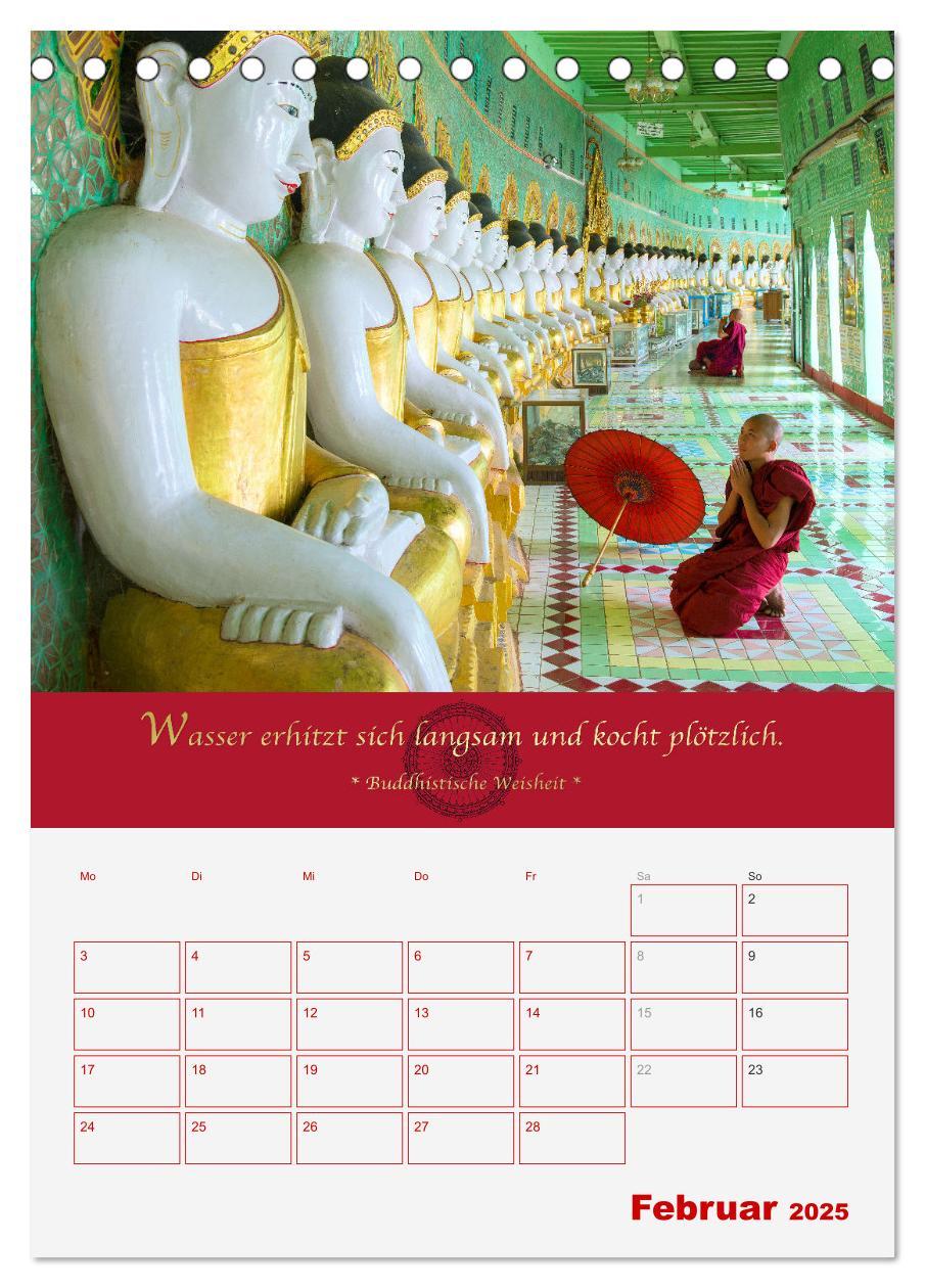 Bild: 9783435926985 | Buddhistische Weisheiten - DER ROTE SCHIRM (Tischkalender 2025 DIN...