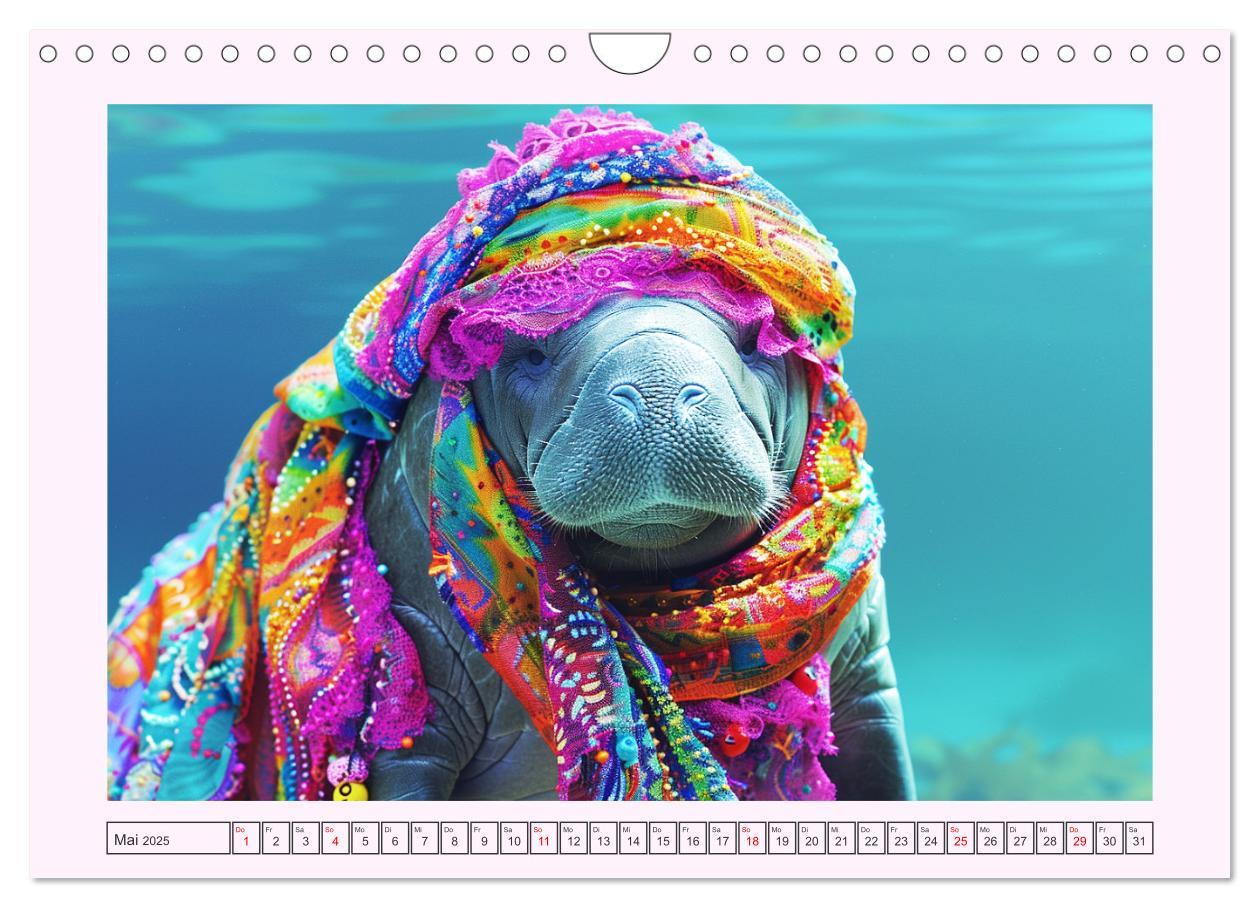 Bild: 9783435461776 | Modische Manatees. Charmante Seekühe mit Stil (Wandkalender 2025...