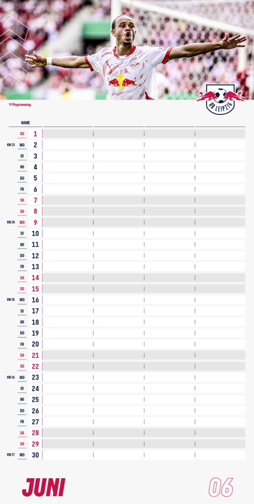 Bild: 9783710501005 | RB Leipzig 2025 - Fanplaner | Kalender | Spiralbindung | 14 S. | 2025