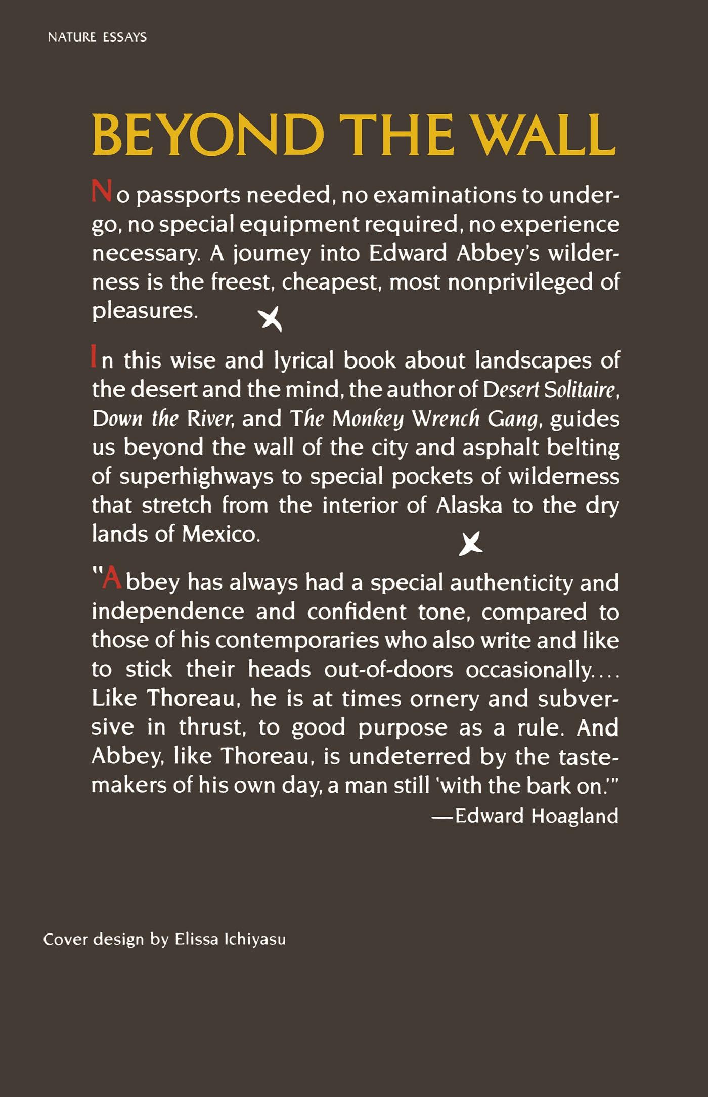 Rückseite: 9780805008203 | Beyond the Wall | Essays from the Outside | Edward Abbey | Taschenbuch