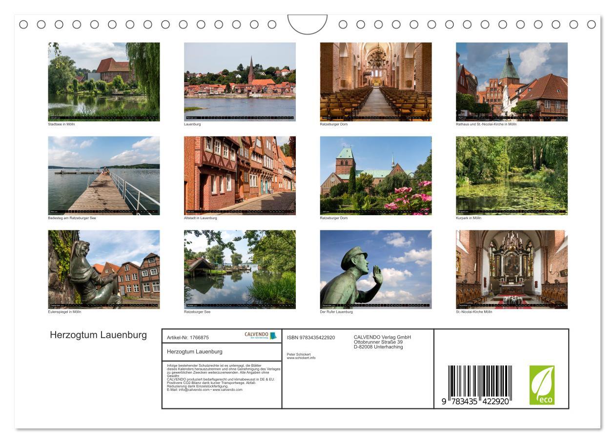 Bild: 9783435422920 | Herzogtum Lauenburg (Wandkalender 2025 DIN A4 quer), CALVENDO...