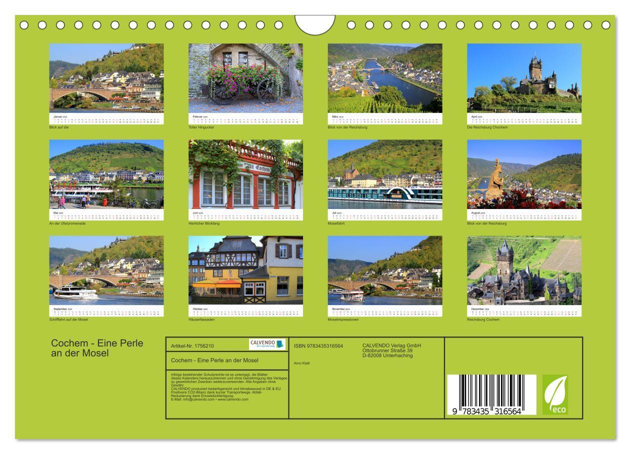 Bild: 9783435316564 | Cochem - Eine Perle an der Mosel (Wandkalender 2025 DIN A4 quer),...