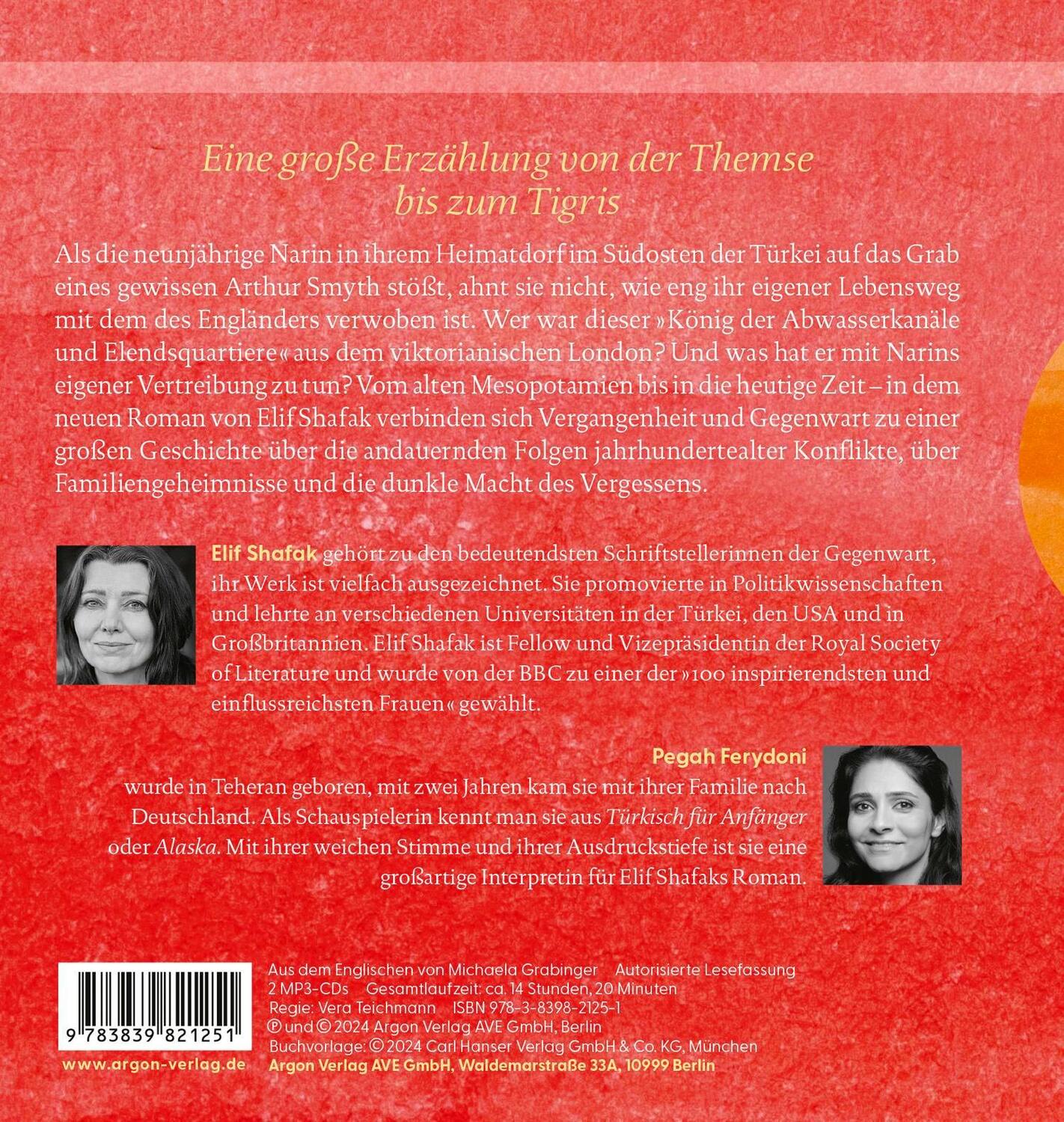 Rückseite: 9783839821251 | Am Himmel die Flüsse | Roman | Elif Shafak | MP3 | 2 Audio-CDs | 2024