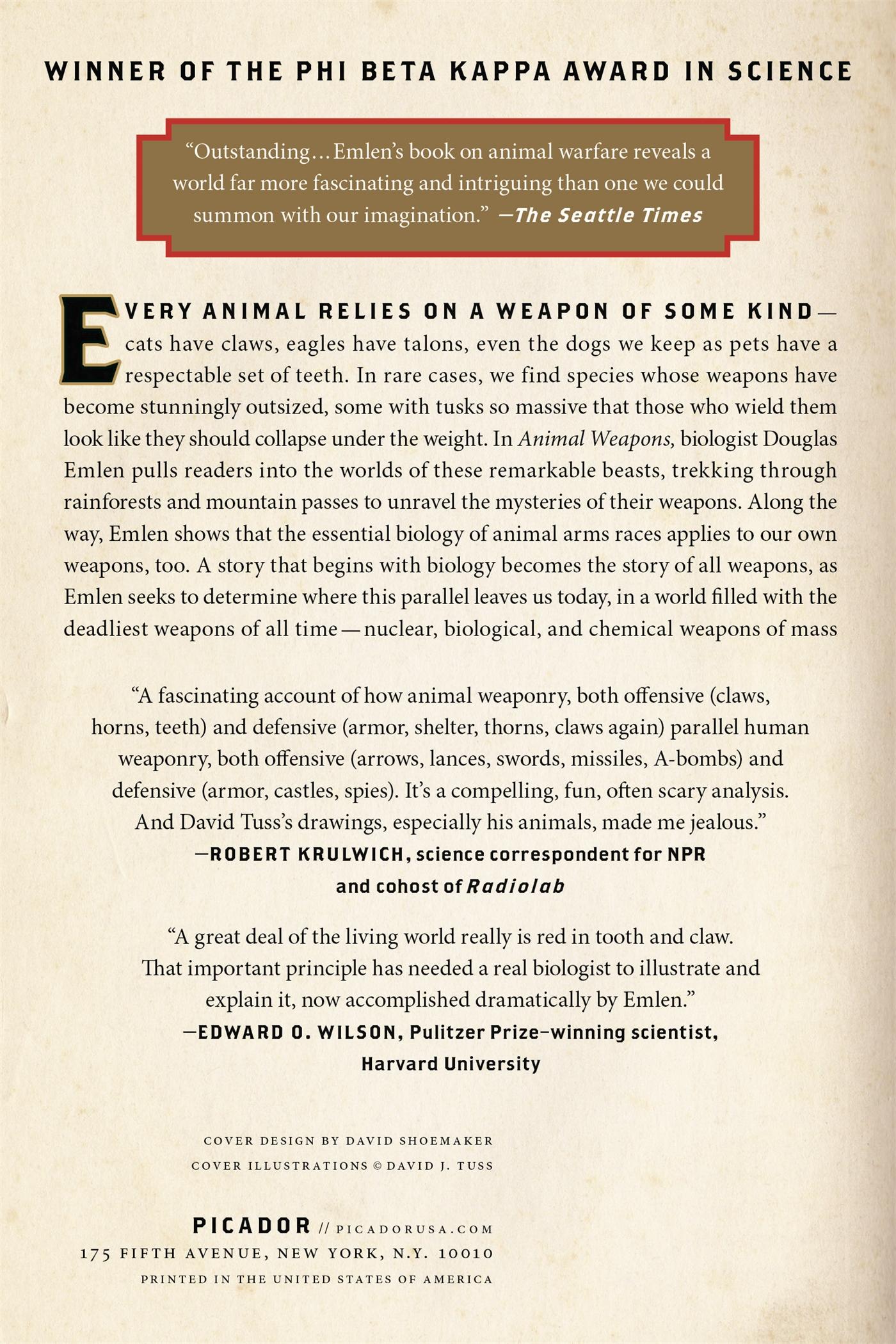 Rückseite: 9781250075314 | Animal Weapons | Douglas J. Emlen | Taschenbuch | Englisch | 2015