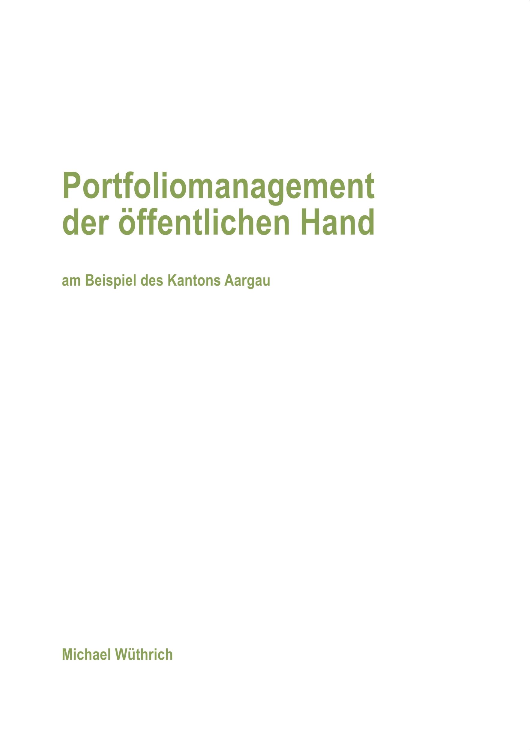 Cover: 9783752887259 | Portfoliomanagement der öffentlichen Hand | Michael Wüthrich | Buch