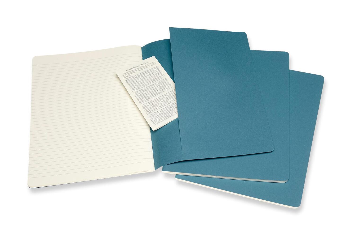 Bild: 8058647629605 | Moleskine Cahier XL, 3er Set, Liniert, Lebhaftes Blau | Notizbuch