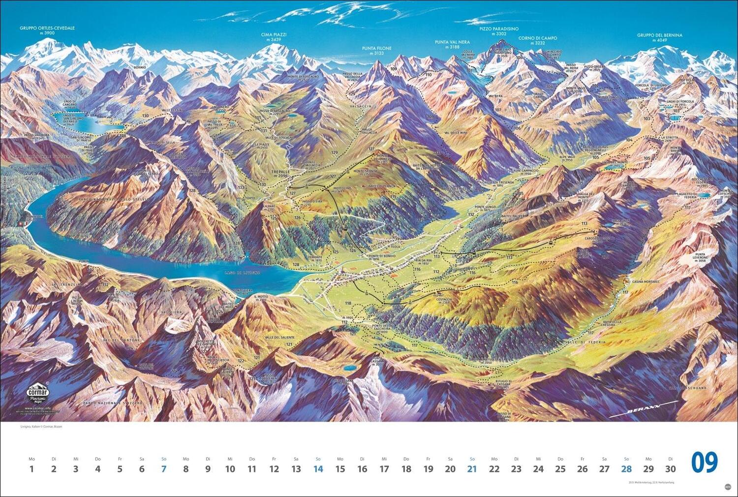 Bild: 9783756404780 | Alpenpanorama Edition 2025 - Die Kunst der Panoramakarten | Kalender