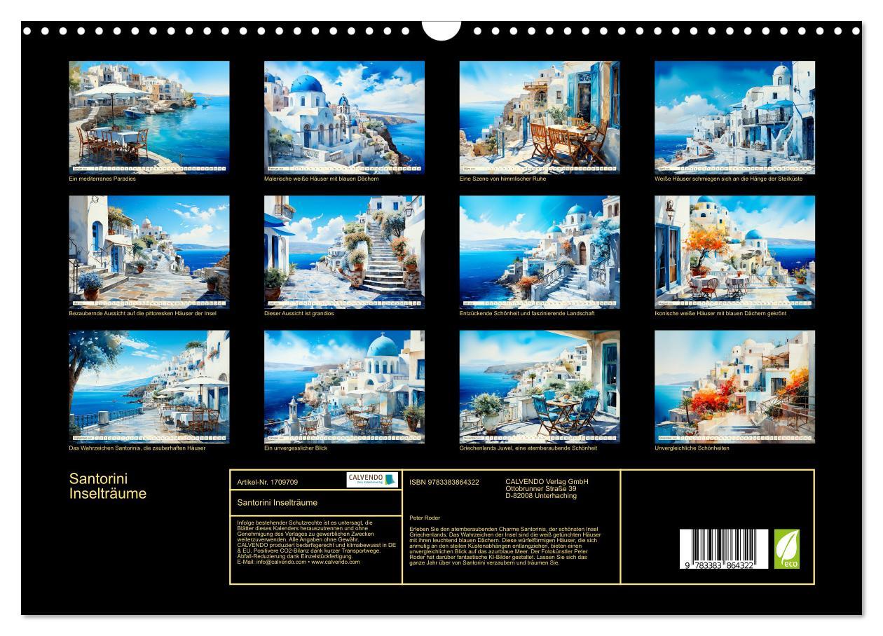 Bild: 9783383864322 | Santorini Inselträume (Wandkalender 2025 DIN A3 quer), CALVENDO...