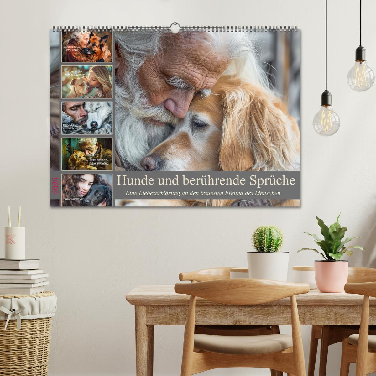 Bild: 9783457165683 | Hunde und berührende Sprüche (Wandkalender 2025 DIN A2 quer),...