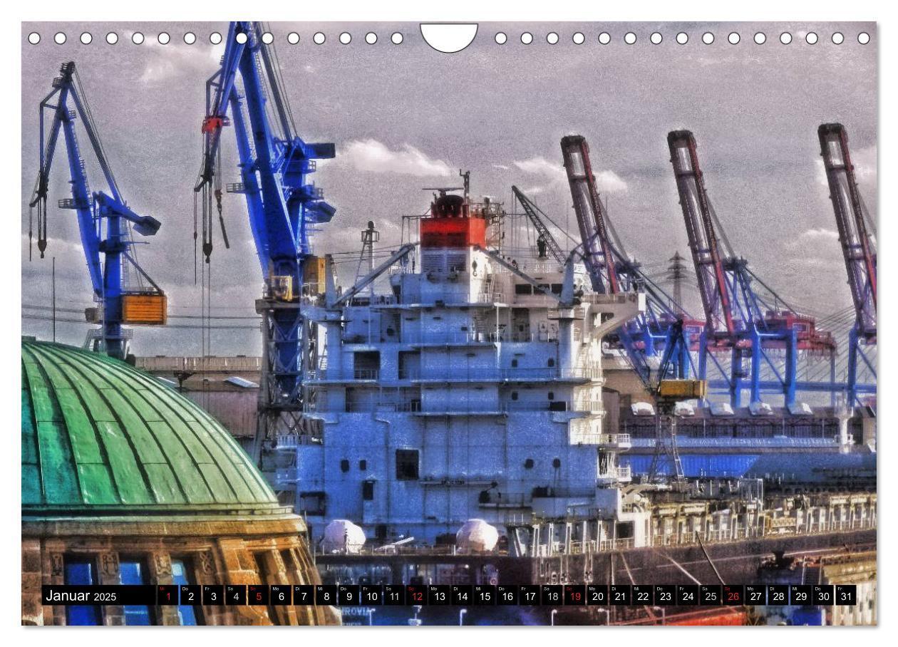 Bild: 9783435690640 | Faszination Hafen - Hamburg (Wandkalender 2025 DIN A4 quer),...