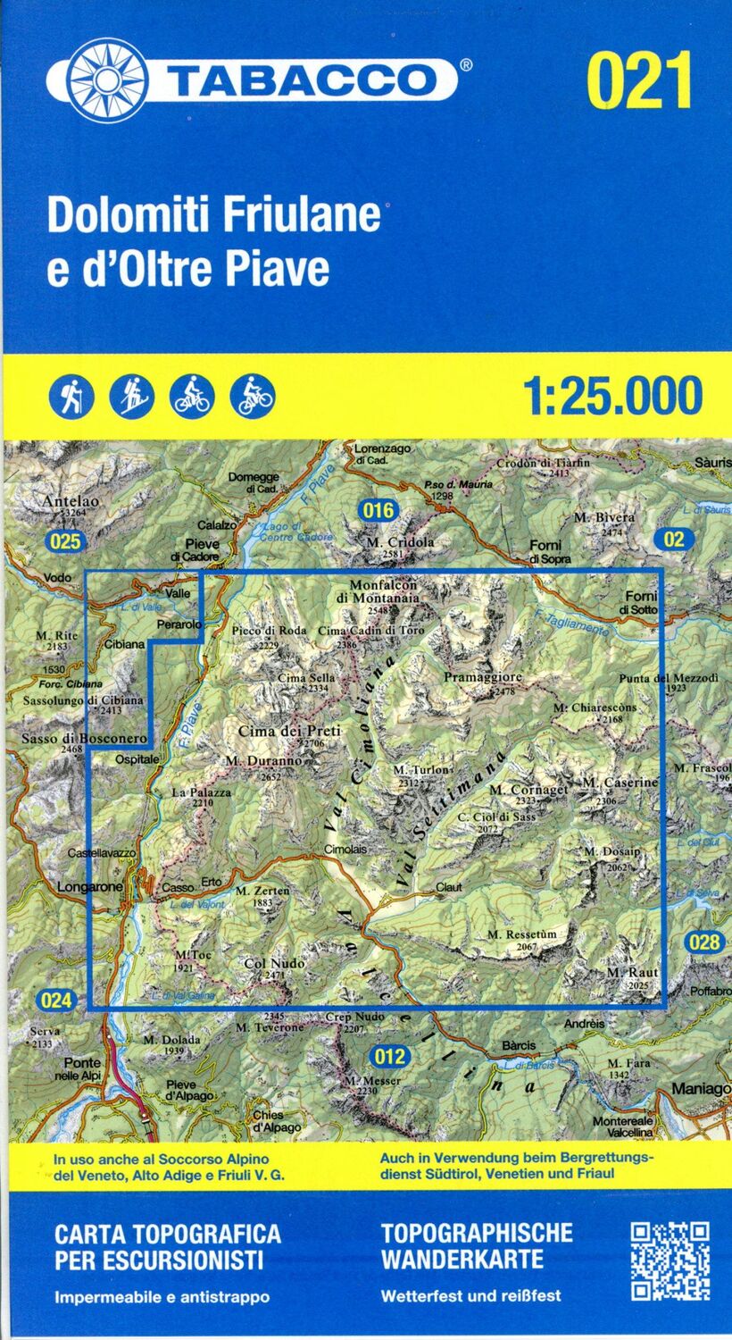 Cover: 9788883151903 | Dolomiti Sinistra Piave | 1:25000 | (Land-)Karte | Italienisch | 2024