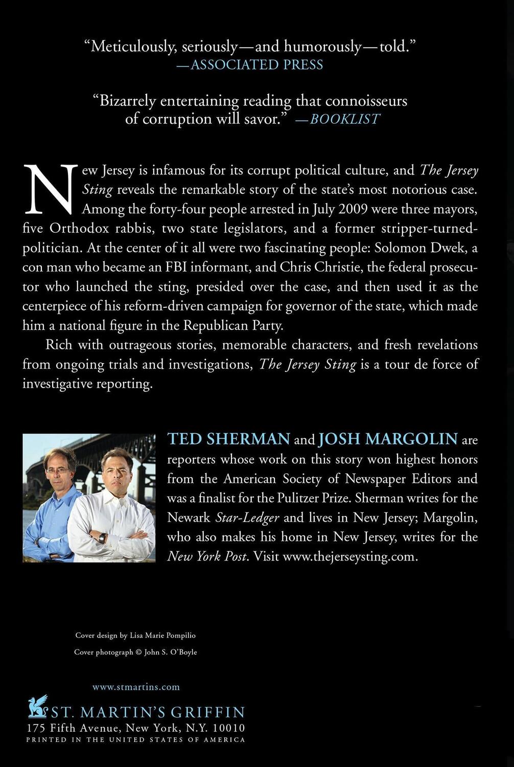 Rückseite: 9781250001931 | Jersey Sting | Ted Sherman (u. a.) | Taschenbuch | Paperback | 2012