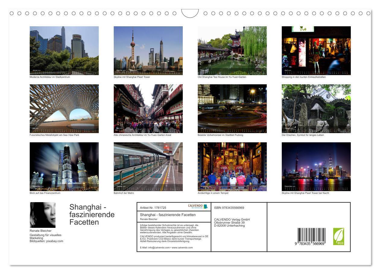 Bild: 9783435566969 | Shanghai - faszinierende Facetten (Wandkalender 2025 DIN A3 quer),...