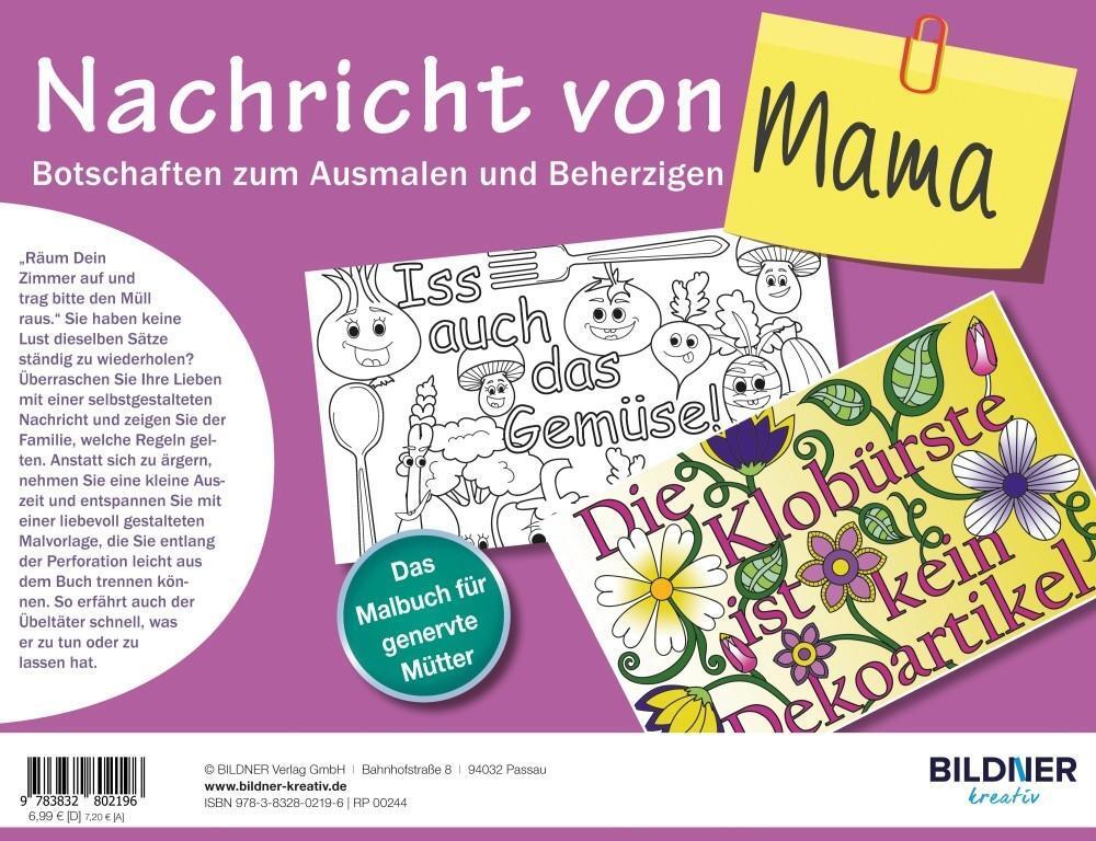 Bild: 9783832802196 | Das Malbuch für Erwachsene: Nachricht von Mama! | Taschenbuch | 64 S.