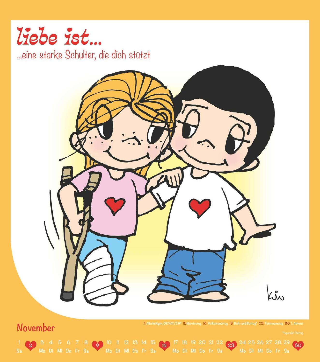 Bild: 4251732340575 | Liebe ist... 2025 - Wand-Kalender - 30x34 - Illustrationen - Paar