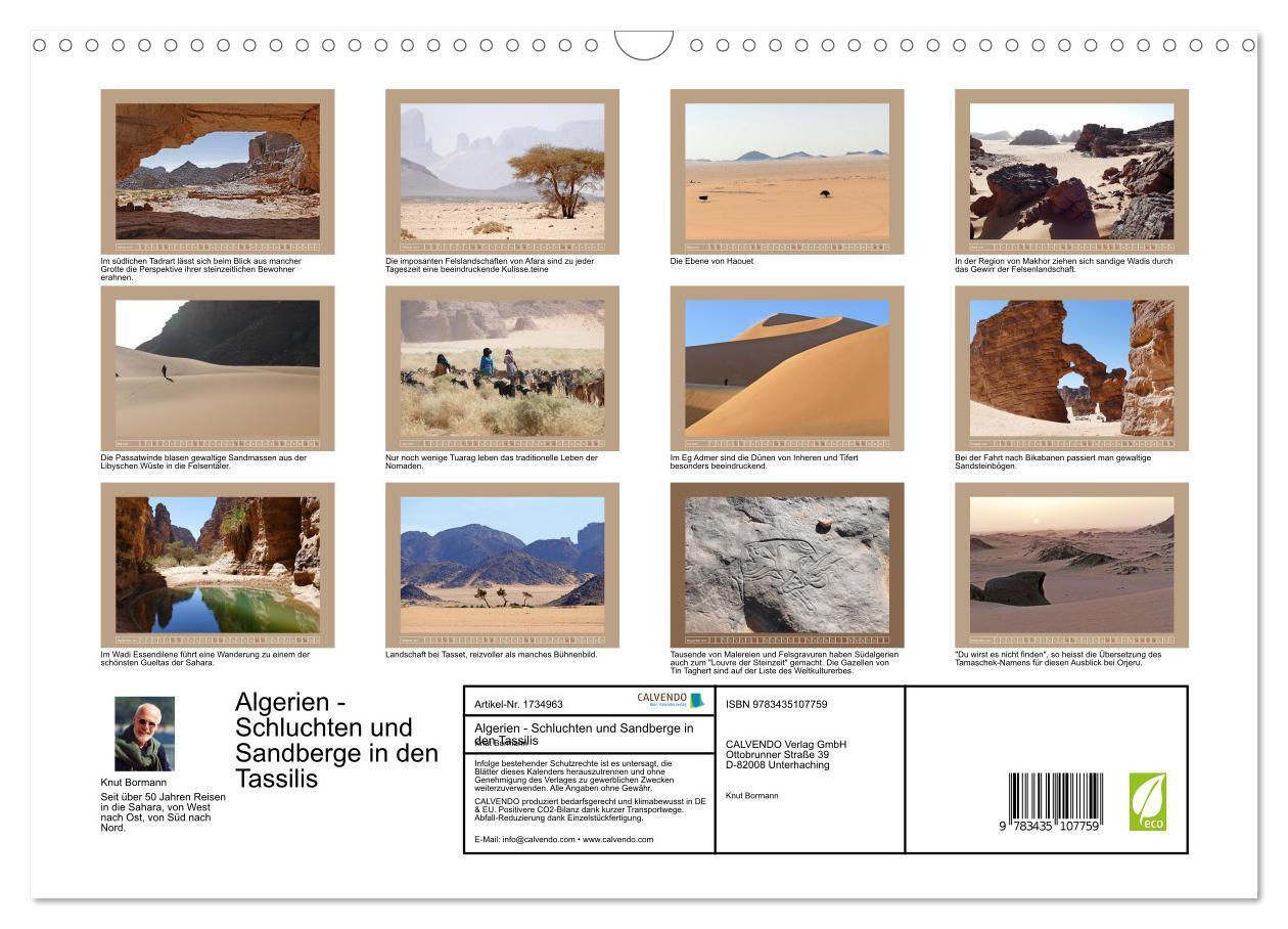 Bild: 9783435107759 | Algerien - Schluchten und Sandberge in den Tassilis (Wandkalender...