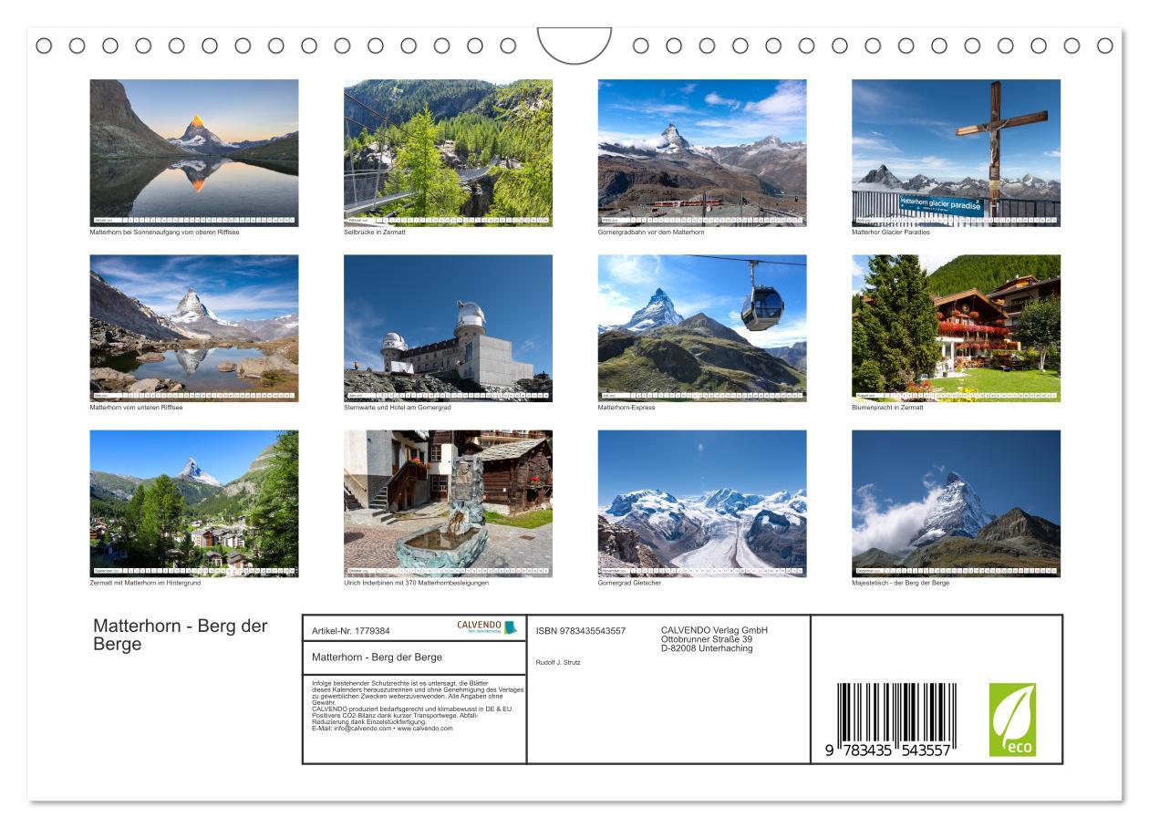 Bild: 9783435543557 | Matterhorn - Berg der Berge (Wandkalender 2025 DIN A4 quer),...