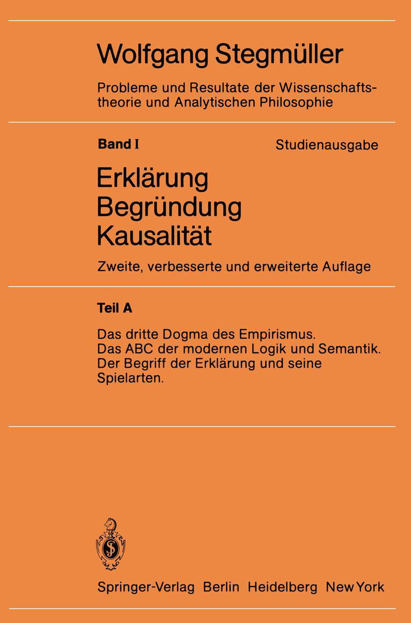 Cover: 9783540118060 | Das dritte Dogma des Empirismus Das ABC der modernen Logik und...