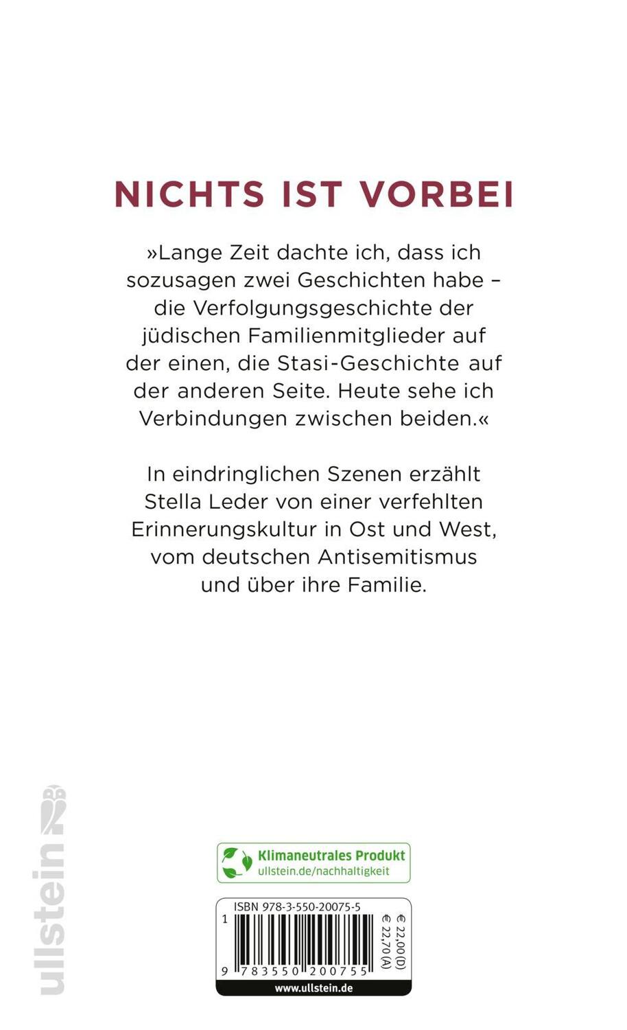 Rückseite: 9783550200755 | Meine Mutter, der Mann im Garten und die Rechten | Stella Leder | Buch