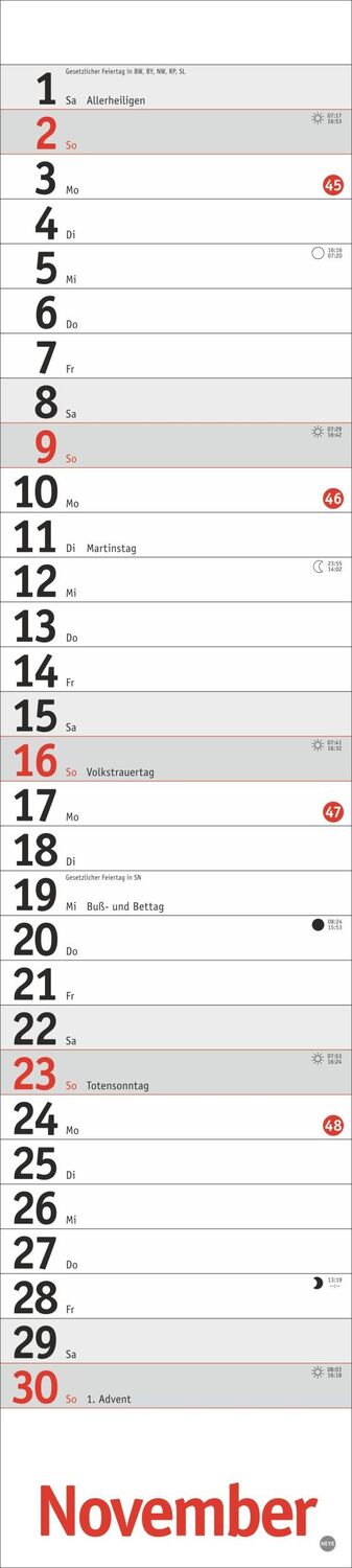 Bild: 9783756406326 | Langplaner, rot 2025 | Heye | Kalender | Bürokalender Heye | 13 S.