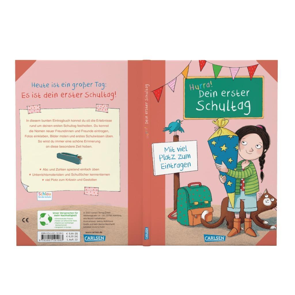 Bild: 9783551191083 | Schlau für die Schule: Hurra! Dein erster Schultag (Mädchen) | Buch