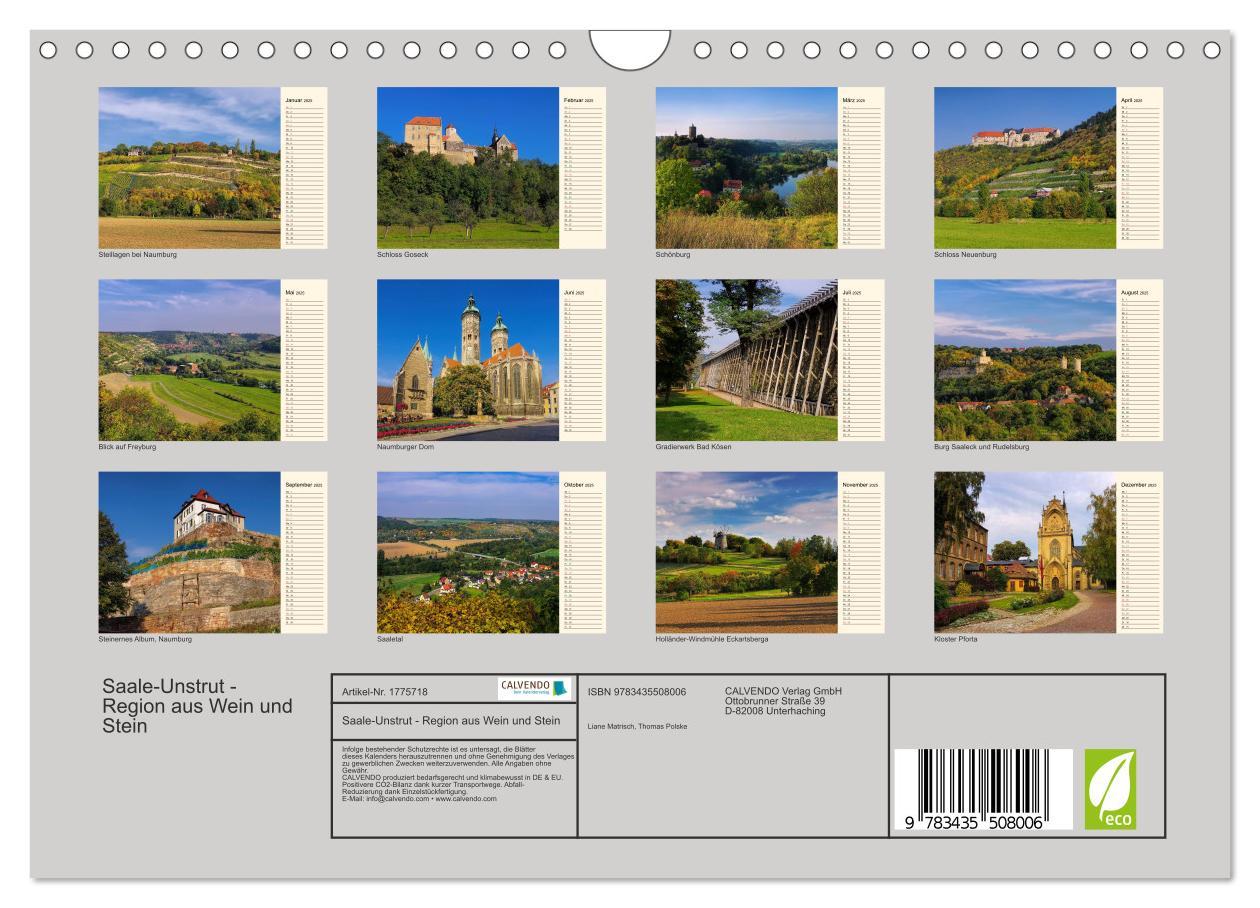 Bild: 9783435508006 | Saale-Unstrut - Region aus Wein und Stein (Wandkalender 2025 DIN A4...