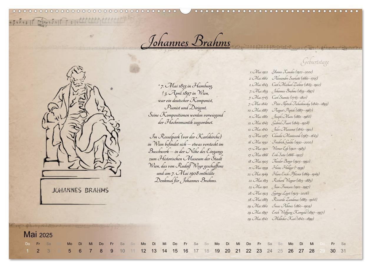 Bild: 9783435302581 | Von Mozart bis Beethoven (Wandkalender 2025 DIN A2 quer), CALVENDO...