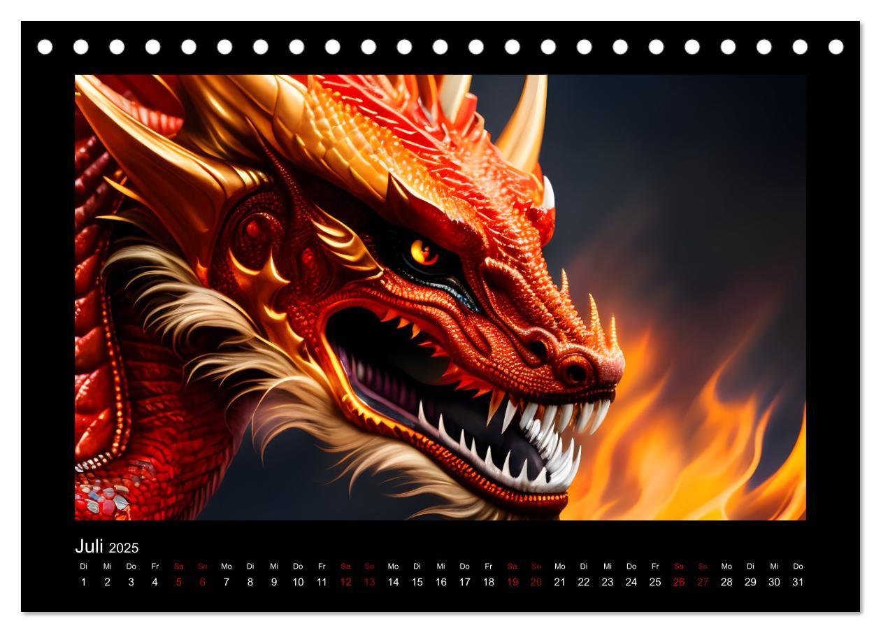 Bild: 9783383881589 | Phantasievolle Welt der Drachen (Tischkalender 2025 DIN A5 quer),...