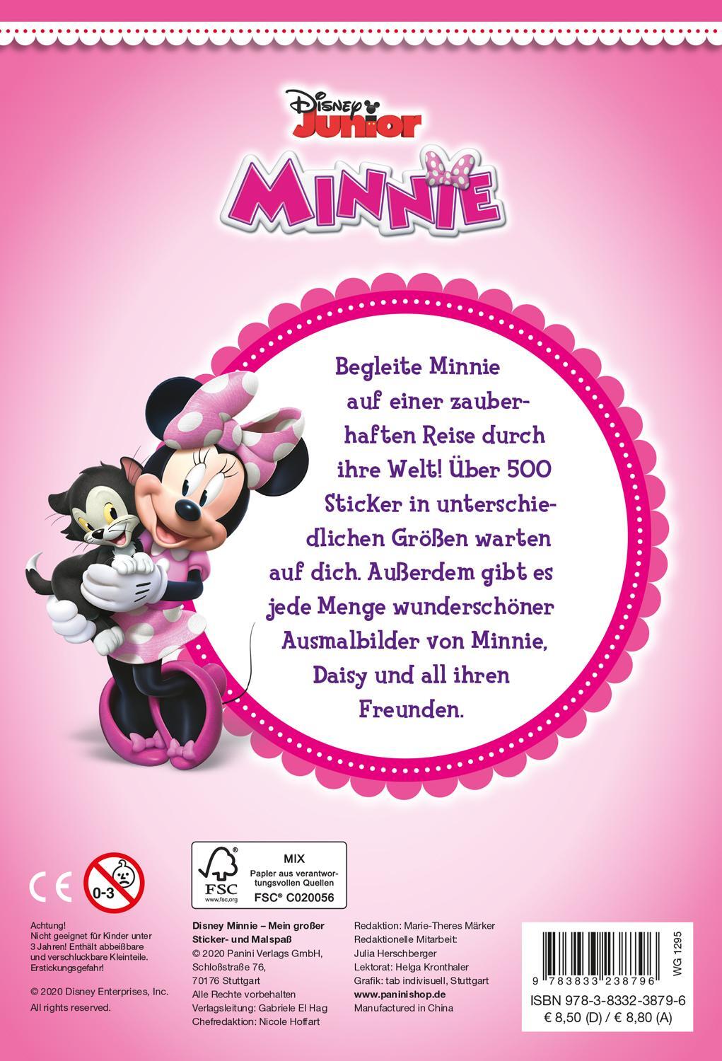 Rückseite: 9783833238796 | Disney Minnie: Mein großer Sticker- und Malspaß | Taschenbuch | 120 S.