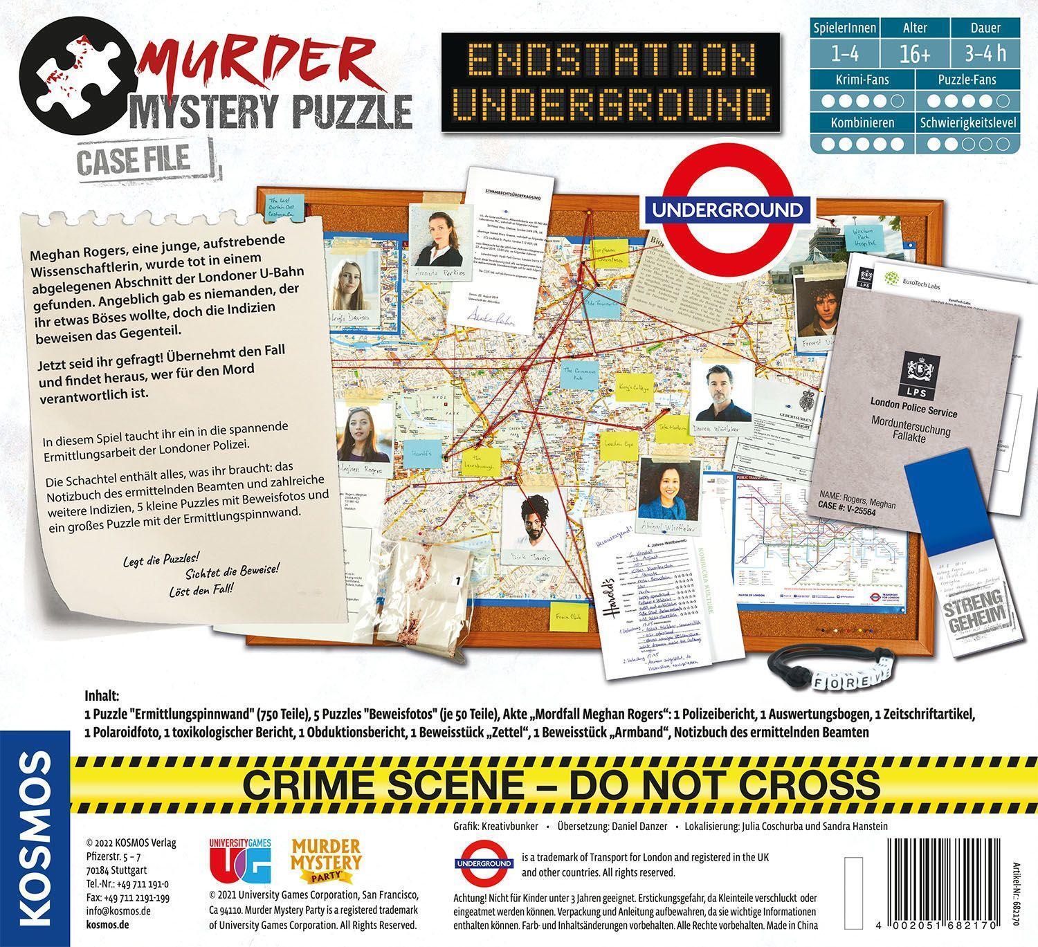 Bild: 4002051682170 | Murder Mystery Puzzle - Endstation Underground | Spiel | Deutsch