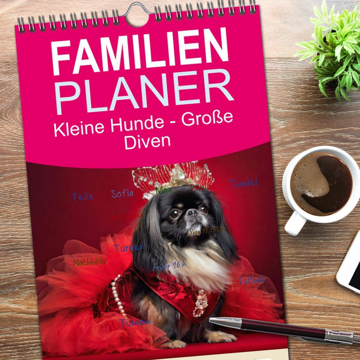 Bild: 9783457193655 | Familienplaner 2025 - Kleine Hunde - Große Diven mit 5 Spalten...