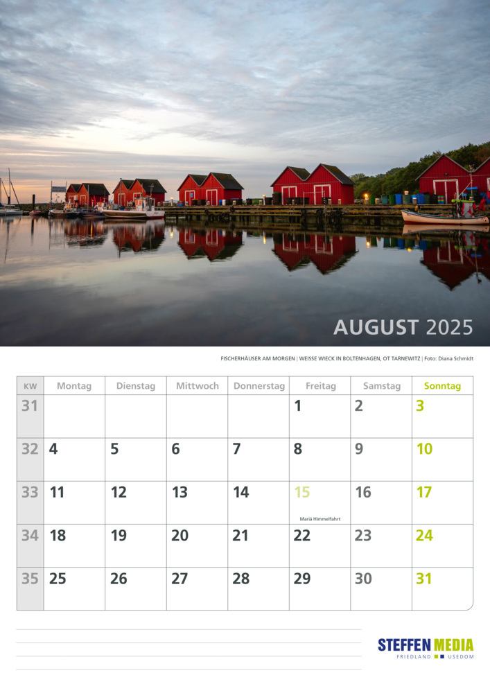 Bild: 9783957991317 | Kalender Mecklenburg-Vorpommern 2025 | Land der 1000 Seen | Kalender