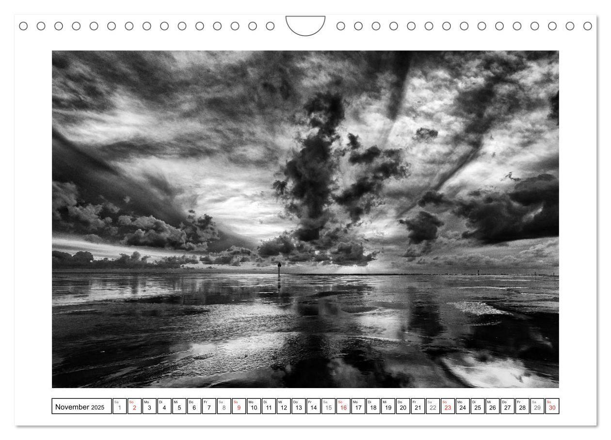 Bild: 9783435651337 | Am Strand von St. Peter-Ording SCHWARZ-WEISS (Wandkalender 2025 DIN...