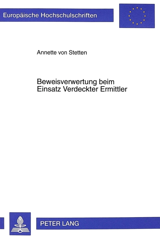 Cover: 9783631342343 | Beweisverwertung beim Einsatz Verdeckter Ermittler | Stetten | Buch