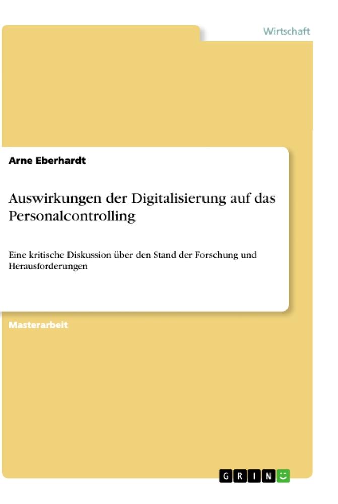 Cover: 9783346342195 | Auswirkungen der Digitalisierung auf das Personalcontrolling | Buch