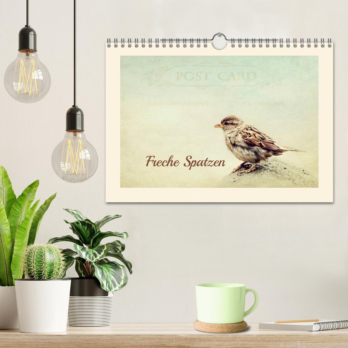 Bild: 9783435800391 | Freche Spatzen (Wandkalender 2025 DIN A4 quer), CALVENDO...