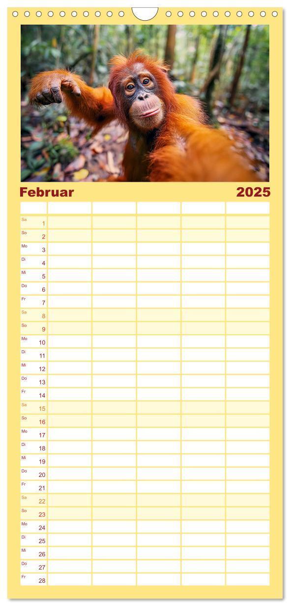 Bild: 9783457191736 | Familienplaner 2025 - Tier Selfies mit 5 Spalten (Wandkalender, 21...