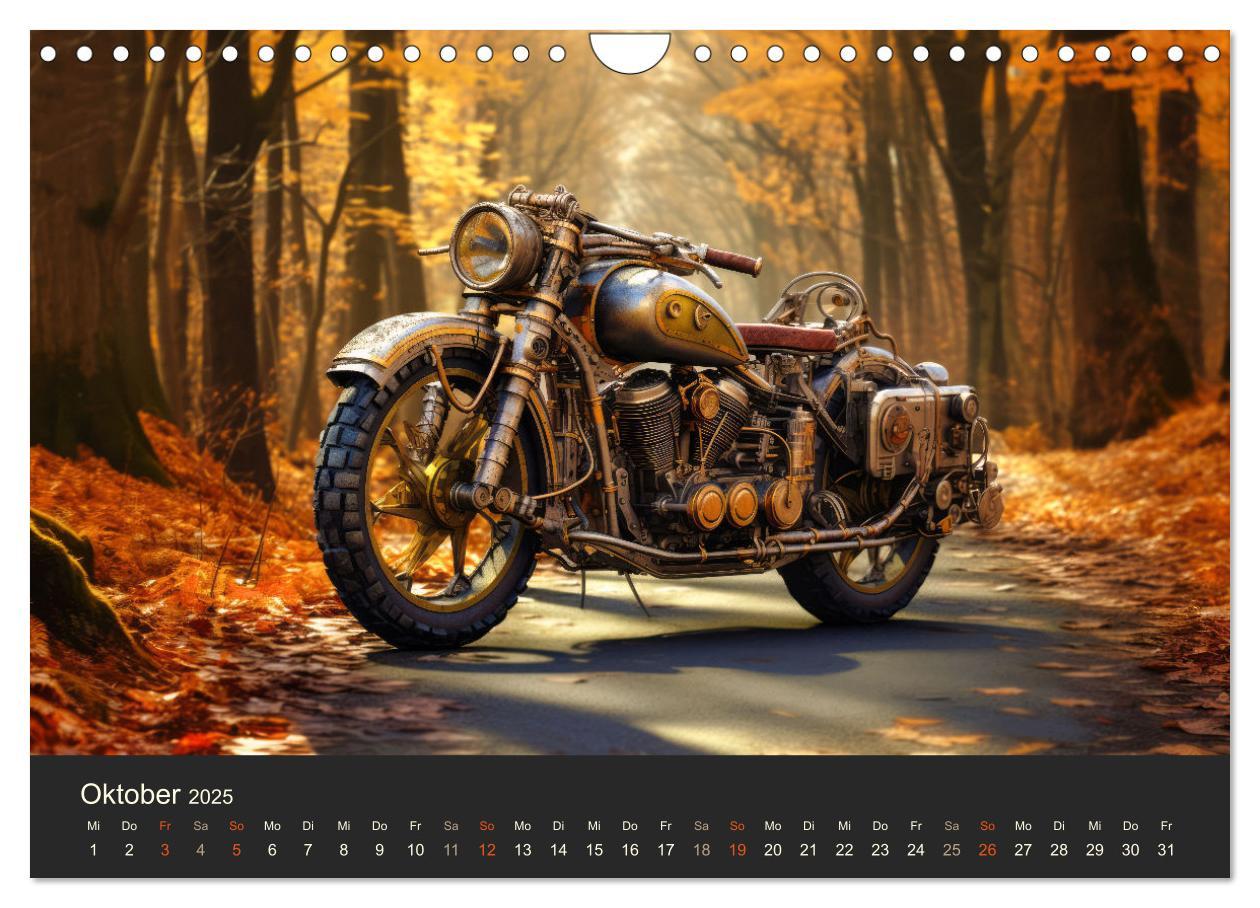 Bild: 9783435013180 | Steampunk Motorräder (Wandkalender 2025 DIN A4 quer), CALVENDO...