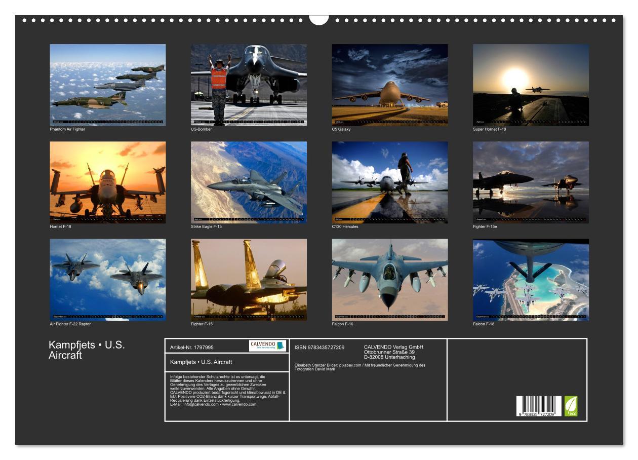 Bild: 9783435727209 | Kampfjets ¿ U.S. Aircraft (Wandkalender 2025 DIN A2 quer), CALVENDO...