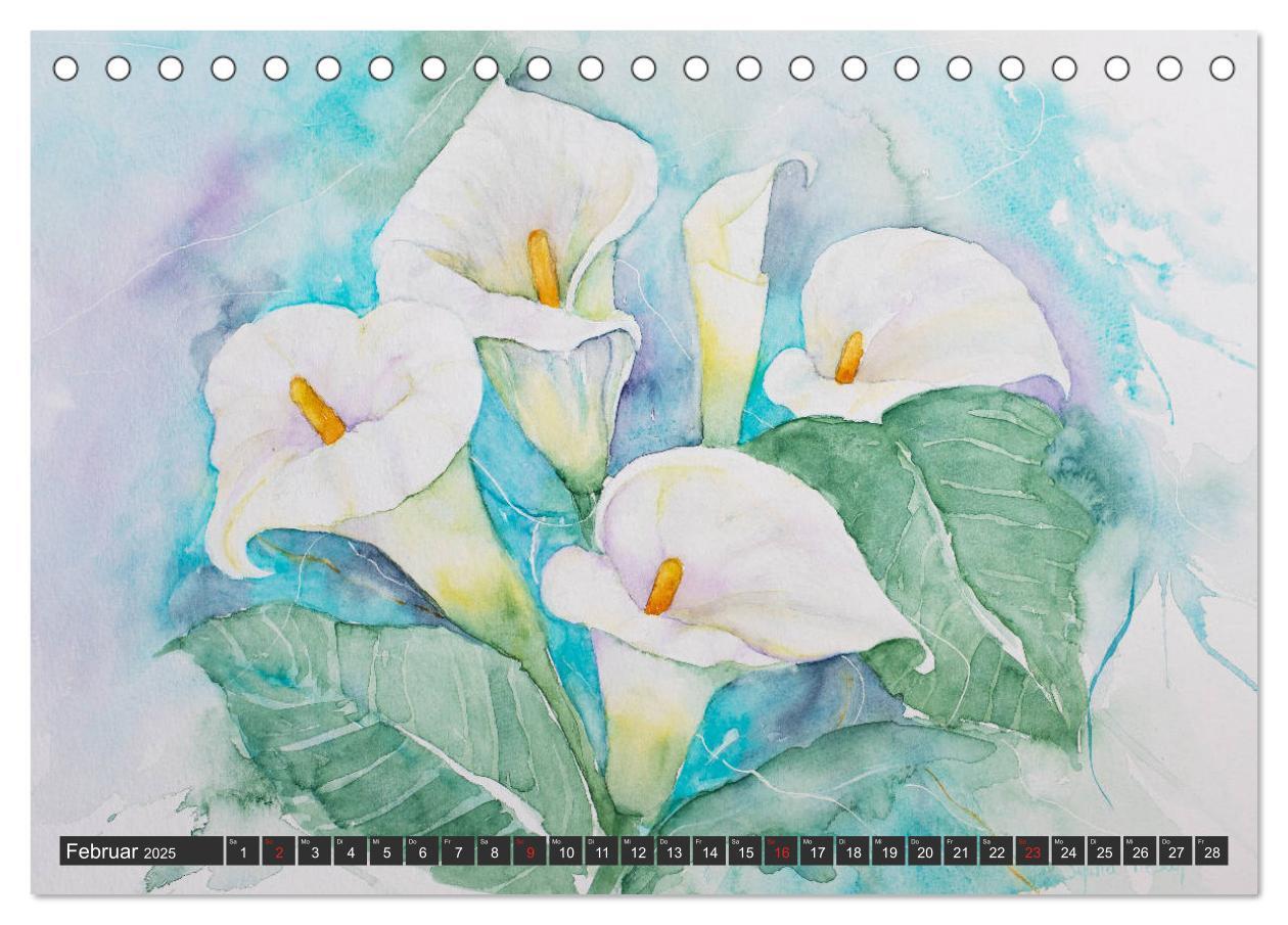 Bild: 9783435311460 | Blumenbilder in Aquarell (Tischkalender 2025 DIN A5 quer), CALVENDO...