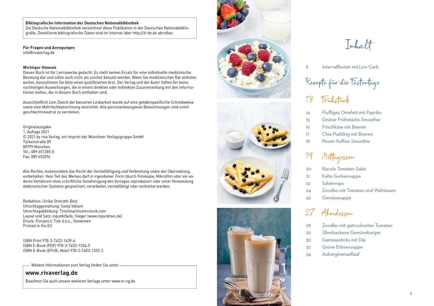 Bild: 9783742316394 | Intervallfasten Low Carb | Low-Carb-Rezept des Tages | Taschenbuch