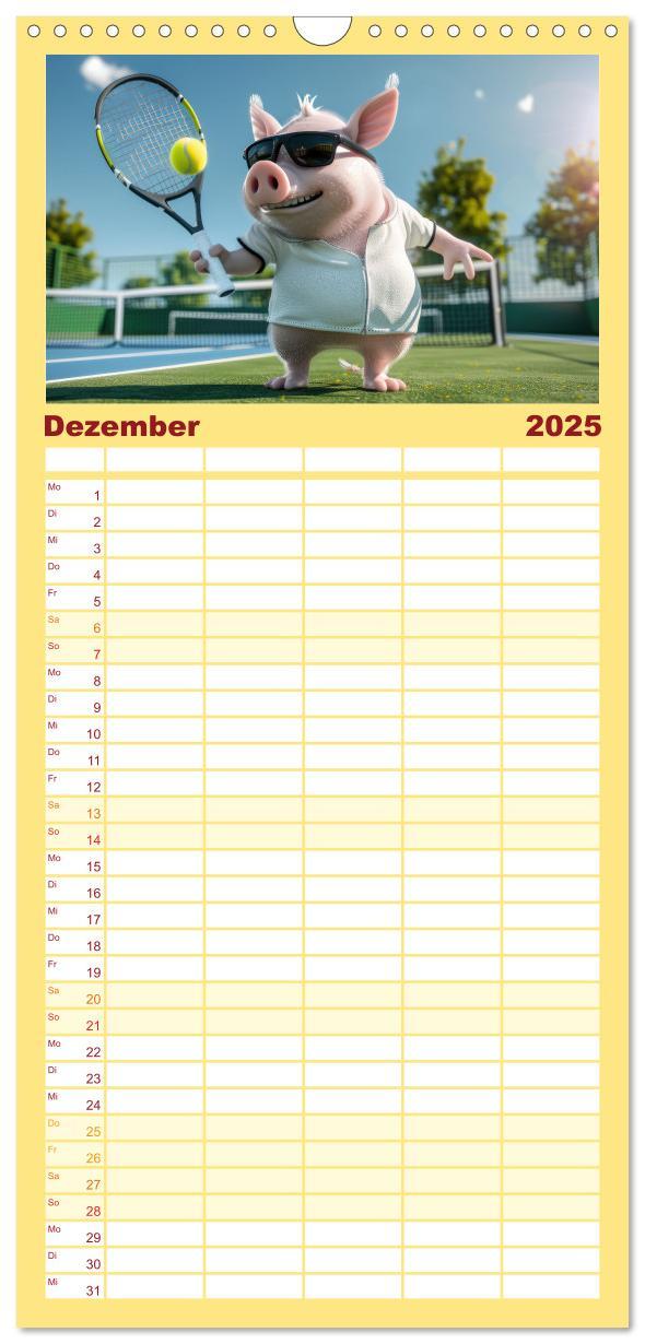 Bild: 9783457191767 | Familienplaner 2025 - Der tierisch lustige Tennis-Kalender mit 5...