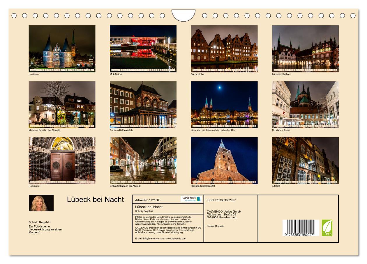 Bild: 9783383982927 | Lübeck bei Nacht (Wandkalender 2025 DIN A4 quer), CALVENDO...