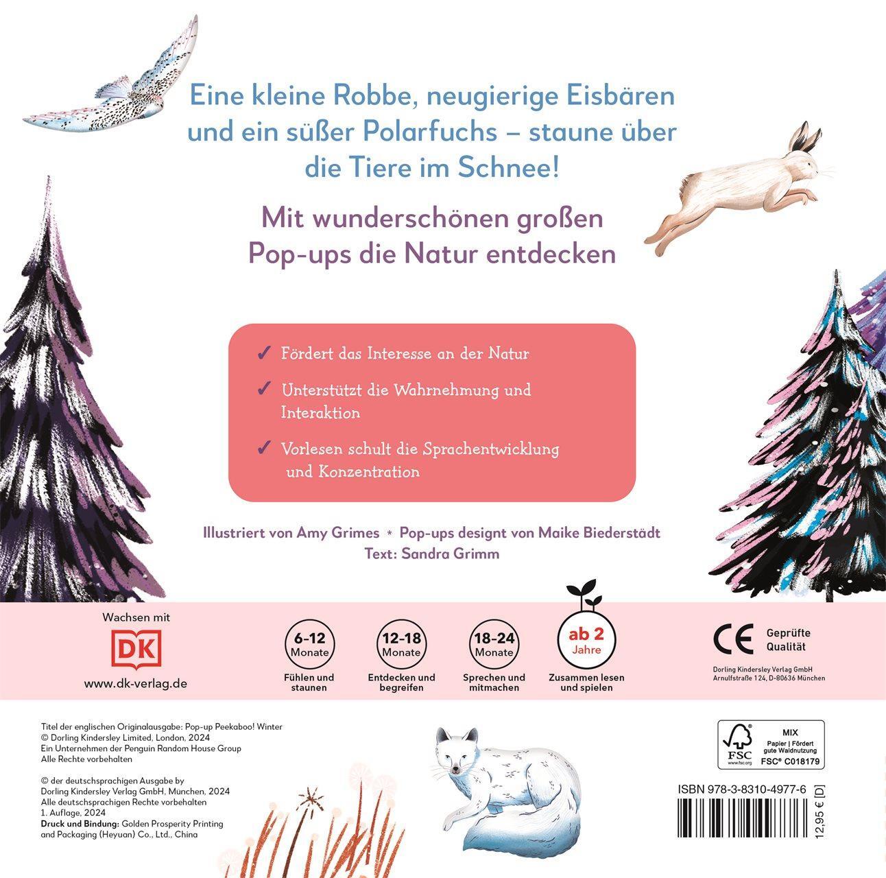 Rückseite: 9783831049776 | Mein Pop-up-Buch zum Staunen. Tiere in Eis und Schnee | Sandra Grimm