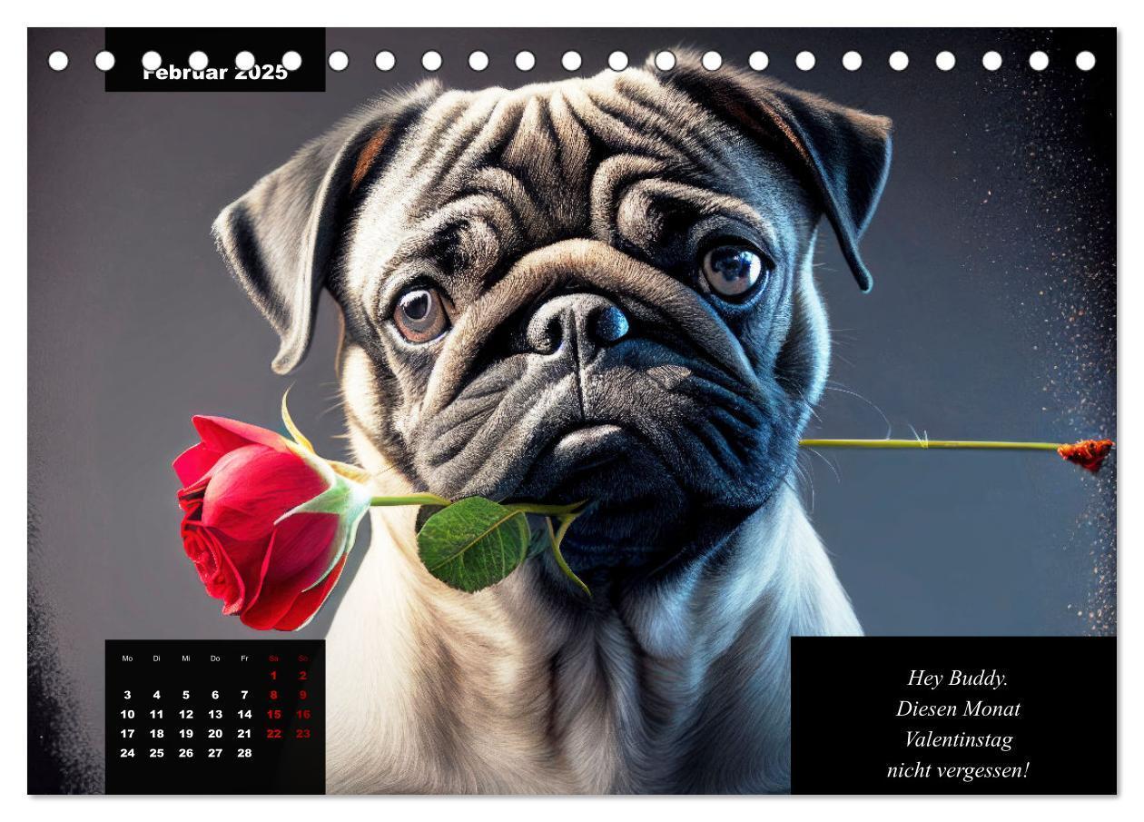 Bild: 9783383918056 | Der humoristische Mops-Kalender (Tischkalender 2025 DIN A5 quer),...